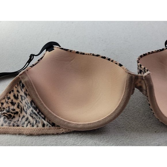 Victoria's Secret Lined Demi Bra 34C Smooth Underwired Leopard Print - Picture 5 of 10